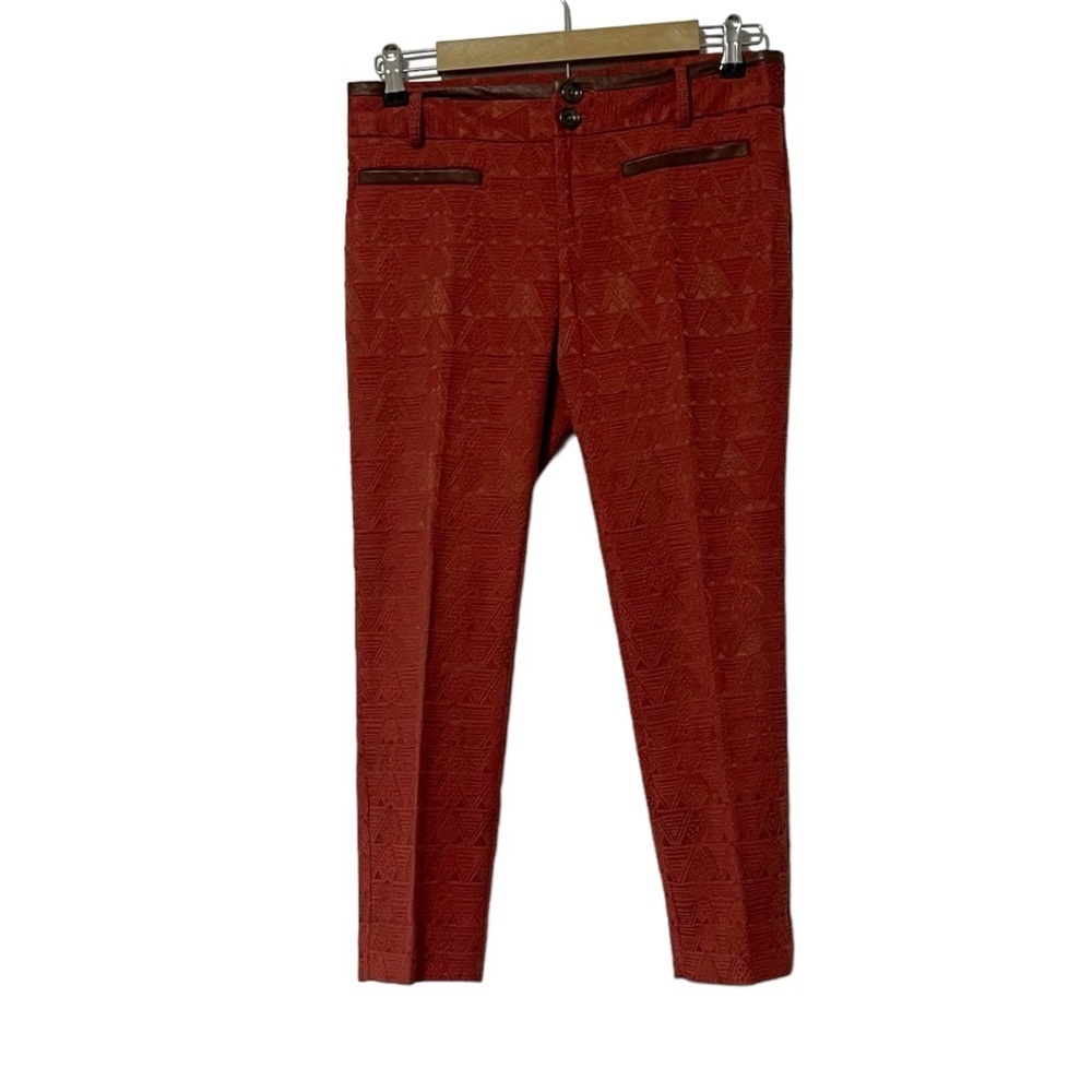 Anthropologie Cartonnier Red Orange Charlie Ankle Pants Size 4P Boho‎ Hippie